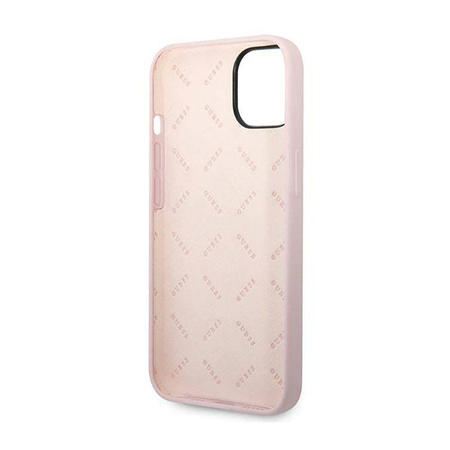 Guess Silicone Triangle Logo - Etui iPhone 14 Plus (fioletowy) (GUHCP14MSLTGU)