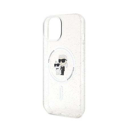 Karl Lagerfeld Karl & Choupette Glitter Magsafe - Etui iPhone 15 Plus (przezroczysty) (KLHMP15MHGKCNOT)