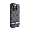 DKNY Leather Checkered Mono Pattern & Printed Stripes - Etui iPhone 14 Pro (czarny) (DKHCP14LPCPTSSK)