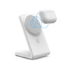 Crong MagSpot Stand - Ładowarka bezprzewodowa 2w1 z MagSafe do iPhone i AirPods (biały) (CRG-MSS-WHT)