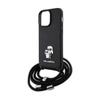 Karl Lagerfeld Crossbody Saffiano Metal Pin Karl & Choupette - Etui iPhone 14 Pro Max (czarny) (KLHCP14XSAKCPSK)