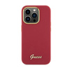 Guess Silicone Script Metal Logo & Frame - Etui iPhone 15 Pro (magenta) (GUHCP15LSMBSLM)