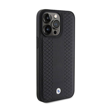 BMW Leather Diamond Pattern - Etui iPhone 15 Pro (czarny) (BMHCP15L22RFGK)