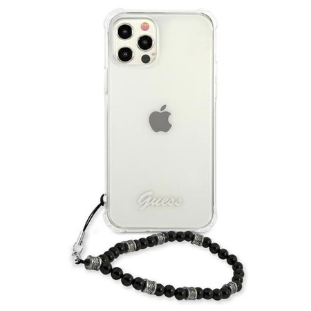 Guess Black Pearl Strap - Etui iPhone 12 Pro Max (przezroczysty) (GUHCP12LKPSBK)