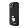 Karl Lagerfeld Silicone Choupette Metal Pin - Etui iPhone 15 Plus (czarny) (KLHCP15MSMHCNPK)