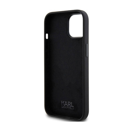 Karl Lagerfeld Silicone Choupette Metal Pin - Etui iPhone 15 Plus (czarny) (KLHCP15MSMHCNPK)