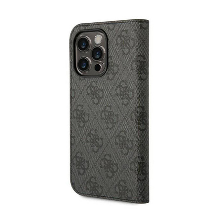 Guess 4G Metal Camera Outline Booktype Case - Etui iPhone 14 Pro (czarny) (GUBKP14LHG4SHK)