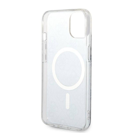 Guess Bundle Pack MagSafe 4G - Zestaw etui + ładowarka MagSafe iPhone 14 (niebieski/złoty) (GUBPP14SH4EACSB)