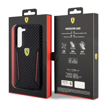 Ferrari Carbon Contrast Edges - Etui Samsung Galaxy S23+ (czarny) (FEHCS23MNPYK)