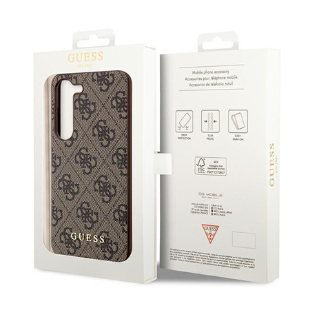 Guess 4G Metal Gold Logo - Etui Samsung Galaxy S24+ (brązowy) (GUHCS24MG4GFBR)