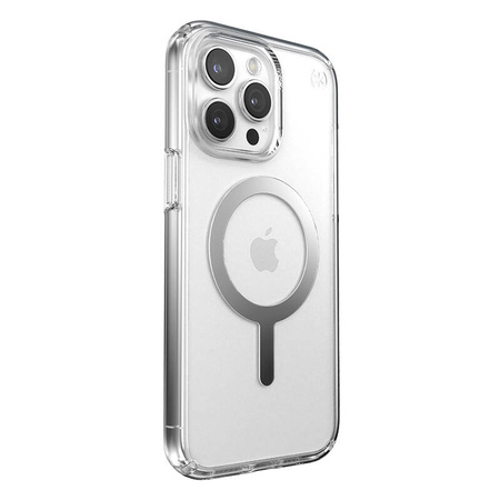 Speck Presidio Perfect-Clear MagSafe - Etui iPhone 15 Pro Max (Clear / Chrome Finish / Serene Silver) (150571-3240)