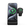 Crong MagSpot Pivot Stand - Ładowarka bezprzewodowa 3w1 z MagSafe do iPhone, Apple Watch i AirPods (czarny) (CRG-MSPS-BLK)