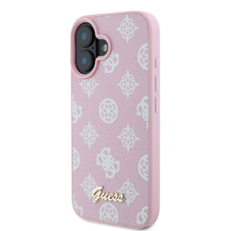 Guess Peony Script MagSafe - Etui iPhone 16 (różowy) (GUHMP16SPGPYSP)