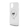 Karl Lagerfeld Ring Stand Choupette Head MagSafe - Etui iPhone 15 (biały) (KLHMP15SHMRSCHH)