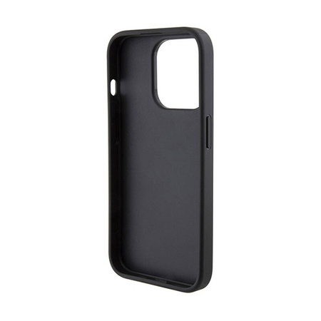 Ferrari Perforated Waves Metal Logo - Etui iPhone 15 Pro (czarny) (FEHCP15LPWAK)