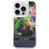 Guess Liquid Glitter Flower - Etui iPhone 14 Pro Max (niebieski) (GUHCP14XLFLSB)
