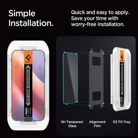 Spigen GLAS.TR EZ FIT 2-Pack - Szkło hartowane do iPhone 16 Pro Max 2 szt (AGL07907)