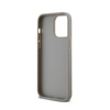 DKNY Leather Mono Stripe & Metal Logo - Etui iPhone 14 Pro (beżowy) (DKHCP14LPRTHSLE)