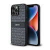 DKNY Leather Mono Stripe & Metal Logo - Etui iPhone 14 Pro Max (czarny) (DKHCP14XPRTHSLK)