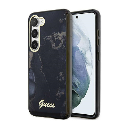 Guess Golden Marble Collection - Etui Samsung Galaxy S23 (czarny) (GUHCS23SHTMRSK)