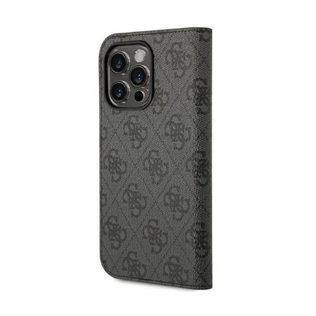 Guess 4G Metal Camera Outline Booktype Case - Etui iPhone 14 Pro Max (czarny) (GUBKP14XHG4SHK)