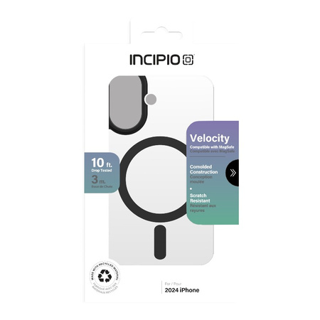 Incipio Velocity MagSafe - Etui iPhone 16 (Clear / Black) (IPH-2162-BCLR)