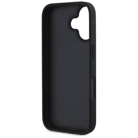 Guess Hot Stamp 4G Pattern Triangle Metal Logo - Etui do iPhone 16 (czarny) (GUHCP16SPGP4STRK)