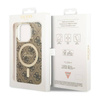 Guess 4G MagSafe - Etui iPhone 14 Pro (Brązowy) (GUHMP14LH4STW)