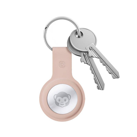 Crong Silicone Case with Key Ring – Etui ochronne brelok do Apple AirTag (piaskowy róż) (CRG-ATS-PNK)