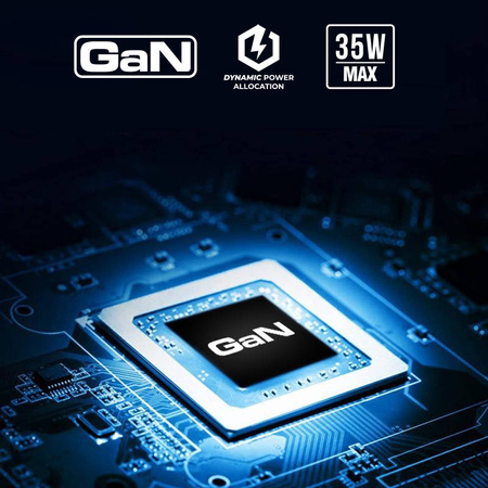 Crong Ultra Compact GaN - Ładowarka sieciowa 2x USB-C 35W PD 3.0 z PPS (czarny) (CRG-GNCC35-BLK)