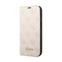 Guess 4G Metal Camera Outline Booktype Case - Etui iPhone 14 Pro (różowy) (GUBKP14LHG4SHP)