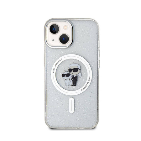 Karl Lagerfeld Karl & Choupette Glitter Magsafe - Etui iPhone 15 Plus (przezroczysty) (KLHMP15MHGKCNOT)