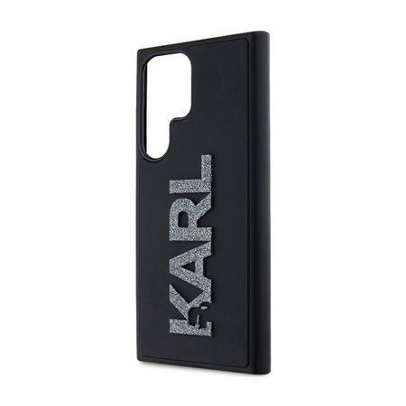 Karl Lagerfeld 3D Rubber Glitter Logo - Etui Samsung Galaxy S23 Ultra (czarny) (KLHCS23L3DMBKCK)