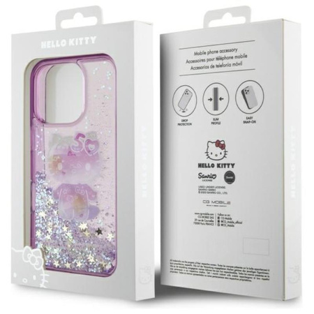 Hello Kitty Liquid Glitter 50TH Anniversary Party - Etui iPhone 16 Pro Max (fioletowy) (HKHCP16XL50PPU)