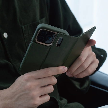 Moshi Overture MagSafe - Skórzane etui 3w1 z klapką iPhone 17 Pro (Moss Green) (99M2251217)