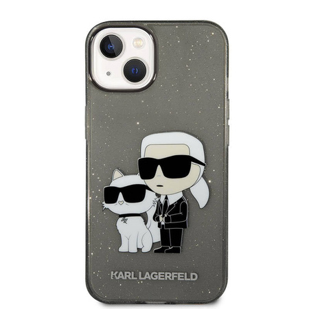 Karl Lagerfeld IML Glitter NFT Karl & Choupette - Etui iPhone 14 Plus (czarny) (KLHCP14MHNKCTGK)