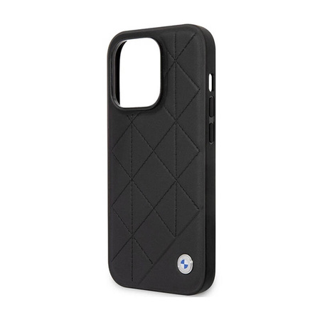 BMW Leather Quilted - Etui iPhone 14 Pro (czarny) (BMHCP14L22RQDK)