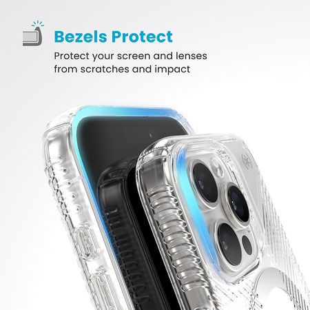 Speck Presidio Perfect-Clear Grip ClickLock & MagSafe - Etui iPhone 16 Pro (Clear / Chrome Finish / Serene Silver) (150704-3199)