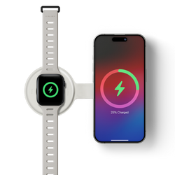Native Union Voyage 2-in-1 Qi2 Wireless Charger - bezprzewodowa ładowarka podróżna Qi2 15W do dwóch urządzeń kompatybilna z MagSafe (sandstone) (VOY-2IN1-WL-SAN)