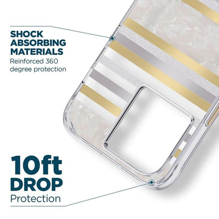 Case-Mate Pearl Stripes MagSafe - Etui iPhone 14 Pro zdobione masą perłową (Pearl Stripes) (CM049226)