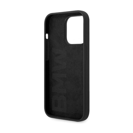 BMW Silicone Metal Logo - Etui iPhone 15 Pro (czarny) (BMHCP15LSILBK)