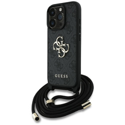 Guess 4G Big Logo Cord Strap Crossbody - Etui do iPhone 16 Pro (czarny) (GUHCP16LP4GMGCRK)