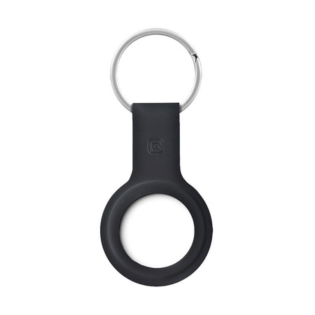 Crong Silicone Case with Key Ring – Etui ochronne brelok do Apple AirTag (czarny) (CRG-ATS-BLK)