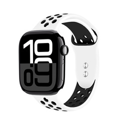 Crong Duo Sport - Pasek do Apple Watch 38/40/41/42 mm (biały/czarny) (CRG40DSBWHI)
