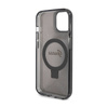 Guess Ring Stand Script Glitter MagSafe - Etui iPhone 15 (czarny) (GUHMP15SHRSGSK)