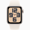 Apple Watch SE GPS + Cellular 40mm Koperta z aluminium w kolorze księżycowej poświaty, pasek sportowy w kolorze księżycowej poświaty - M/L (MXGK3ET/A)