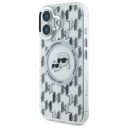 Karl Lagerfeld IML Monogram Karl & Choupette Head MagSafe - Etui iPhone 16 (przezroczysty) (KLHMP16SHMCKMHT)