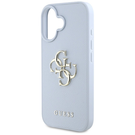 Guess Grained Big 4G Logo Small Classic Logo - Etui do iPhone 16 (niebieski) (GUHCP16SPGT4MBB)