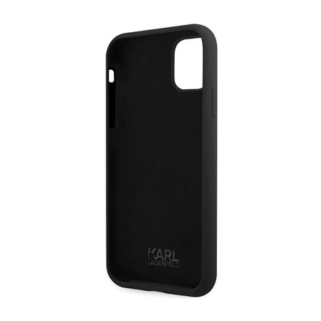 Karl Lagerfeld Silicone Signature - Etui iPhone 11 (Czarny) (KLHCN61SKSVGK)
