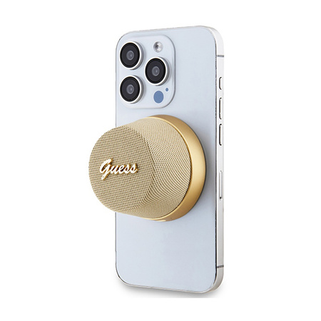 Guess Magnetic Script Metal Logo - Głośnik Bluetooth V5.3 (złoty) (GUWSC3ALSMD)
